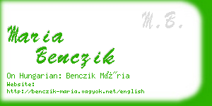 maria benczik business card